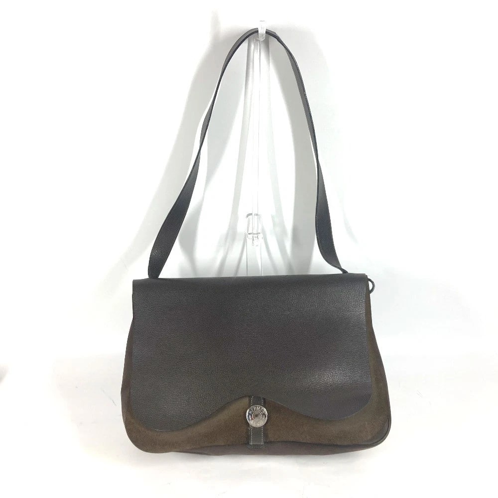 HERMES COLORADO GM BAGS FLAP SHOULDER BAG: HERMES Colorado GM Bags Flap Shoulder Bag Brand: HERMES Type/Style: Shoulder Bag Material: Canvas/Leather Color: Brown Size: W14.6?H10.4?D3.7inch / W37cm?H26.5cm?D9.5cm Accessories: None Accessories