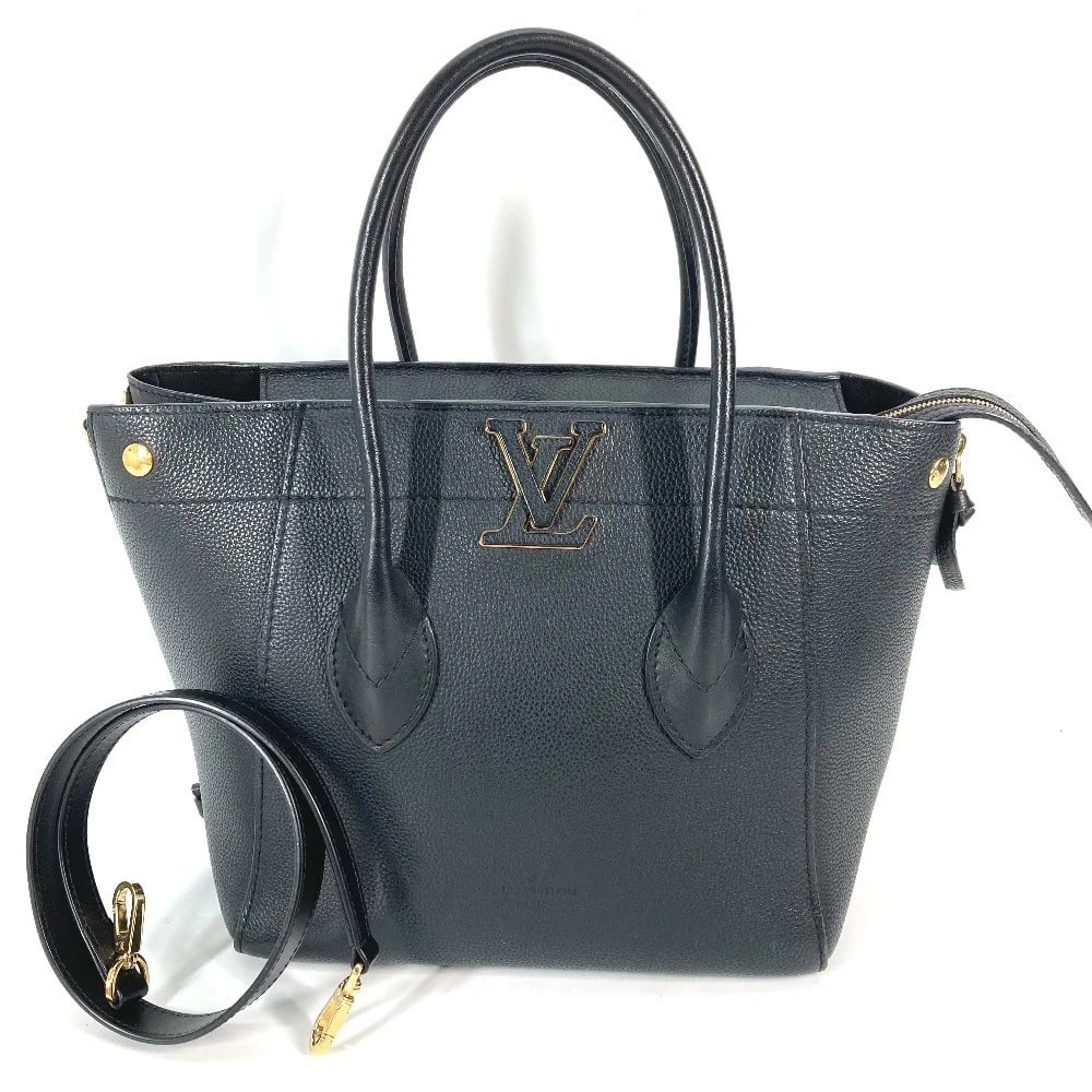 LOUIS VUITTON BAG FREEDOM 2WAY TOTE BAG SHOULDER BAG: LOUIS VUITTON Bag Freedom 2WAY Tote Bag Shoulder Bag Brand: LOUIS VUITTON Type/Style: Hand Bag Material: Taurillon ClemenceLeather Color: Noir / Black Size: W9.6?H9.3?D6.1inch / W24.5cm?H23.5cm?D15.5c