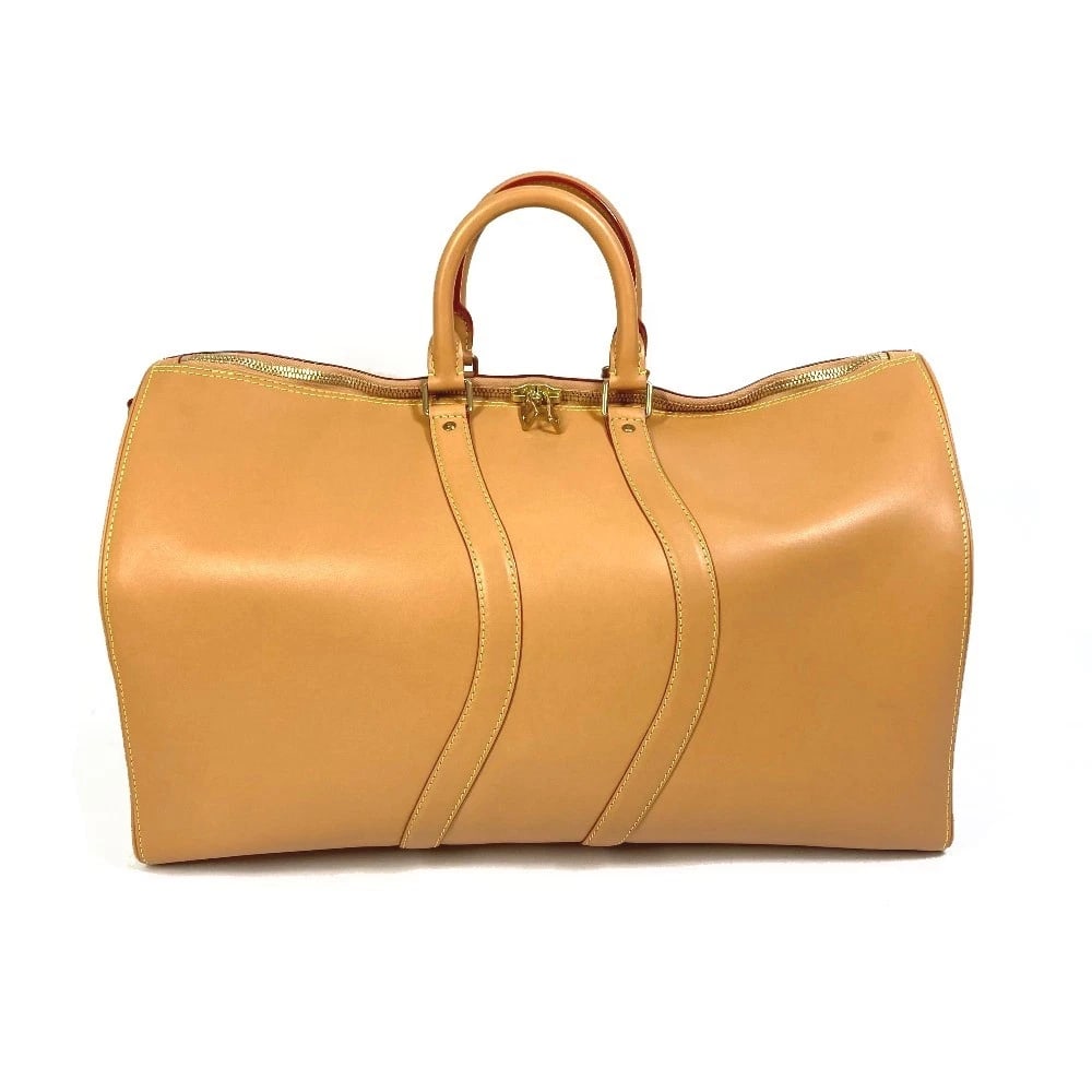 LOUIS VUITTON VIRGIL KEEPALL BANDOULIERE 50 TRAVEL BAG DUFFLE BAG: LOUIS VUITTON Virgil Keepall Bandouliere 50 Travel bag Duffle Bag Brand: LOUIS VUITTON Type/Style: Duffle Bag Material: Nume leather Color: Beige Size: W19.7?H11.8?D9.3inch / W50cm?H30cm?D23.5cm A