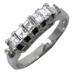 ONE CHARACTER RING PT900PLATINUM/DIAMOND: One character Ring Pt900Platinum/diamond Brand: no brand Type/Style: Ring Material: Pt900Platinum, Main Stone Natural Color: Silver Size: 4.9 US Accessories: None Accessories Notice: When
