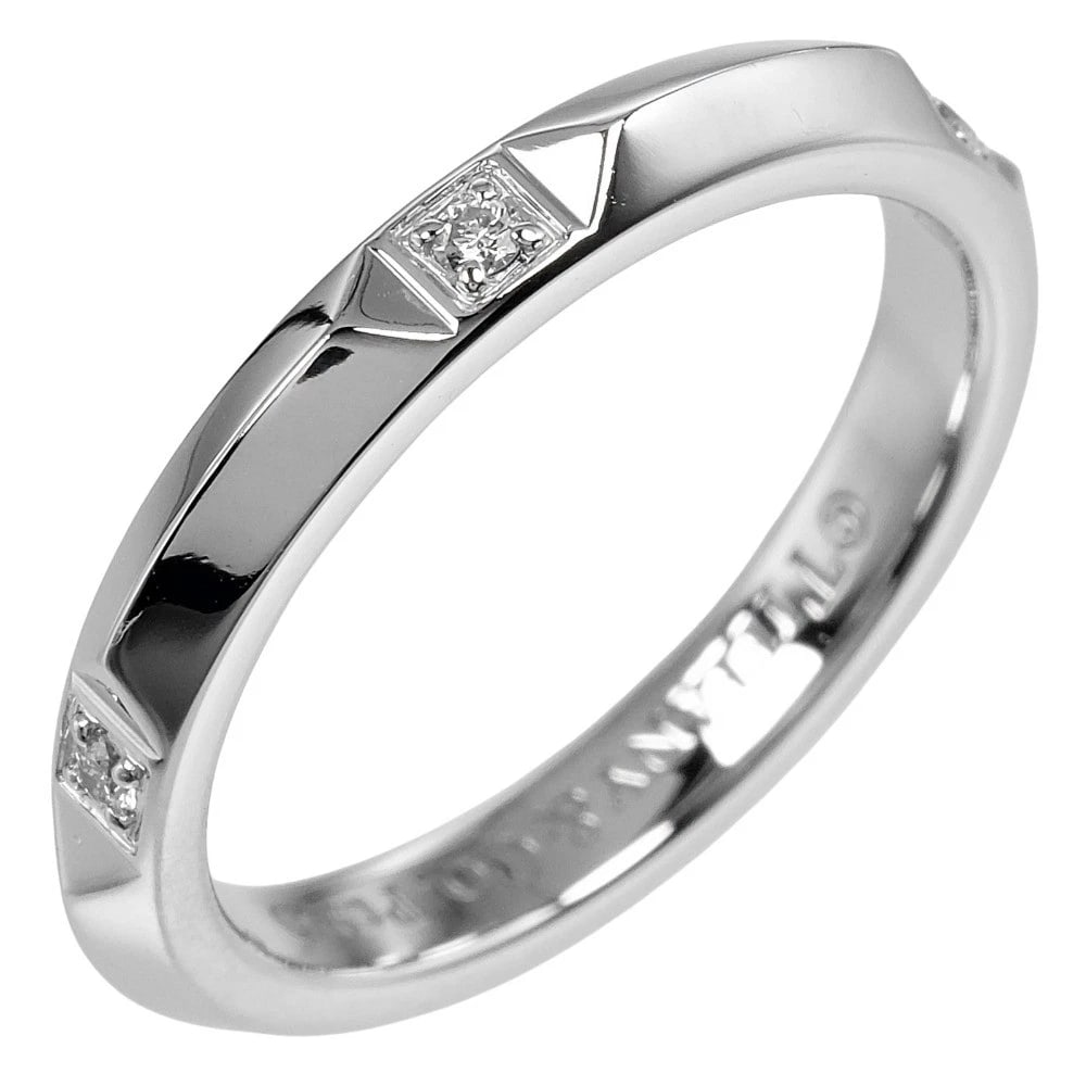 TIFFANY&CO. TRUE RING PT950PLATINUM/DIAMOND: TIFFANY&Co. True Ring Pt950Platinum/diamond Brand: TIFFANY&Co. Type/Style: Ring Material: Pt950Platinum, Color: Gold Size: 4.3 US Accessories: None Accessories Notice: When purchasing pre-
