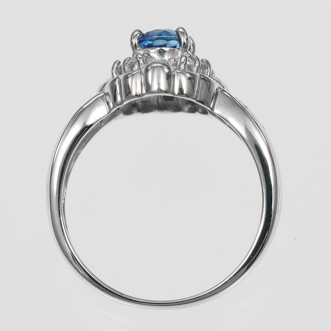 RING PT900PLATINUM/SAPPHIRE/DIAMOND - 3