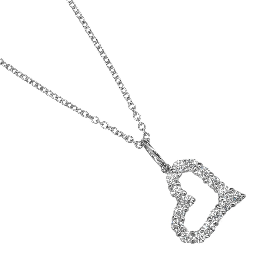 TIFFANY&CO. SENTIMENTAL HEART NECKLACE: TIFFANY&Co. Sentimental heart Necklace Brand: TIFFANY&Co. Type/Style: Necklace Material: Pt950Platinum, Main Stone Natural Color: Silver Size: Neck around?40cm Top?W11.7mm x H10.7mm Accessories: N