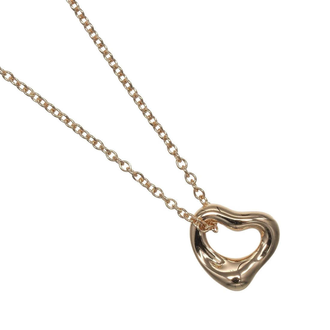 TIFFANY&CO. OPEN HEART NECKLACE: TIFFANY&Co. Open heart Necklace Brand: TIFFANY&Co. Type/Style: Necklace Material: K18 Pink Gold, Color: Gold Size: Neck around?40cm Top?W7mm x H6.4mm Accessories: None Accessories Notice: