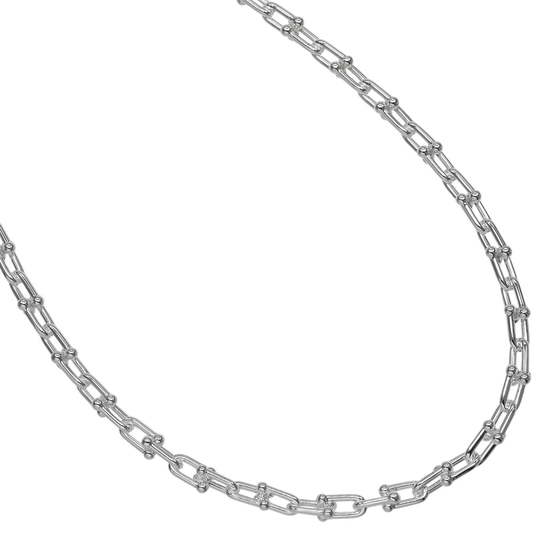 TIFFANY&CO. HARDWARE SMALL LINK NECKLACE SILVER925: TIFFANY&Co. hardware small link Necklace Silver925 Brand: TIFFANY&Co. Type/Style: Necklace Material: Silver925, Color: Silver Size: Total length approximately 18 inches Accessories: None A