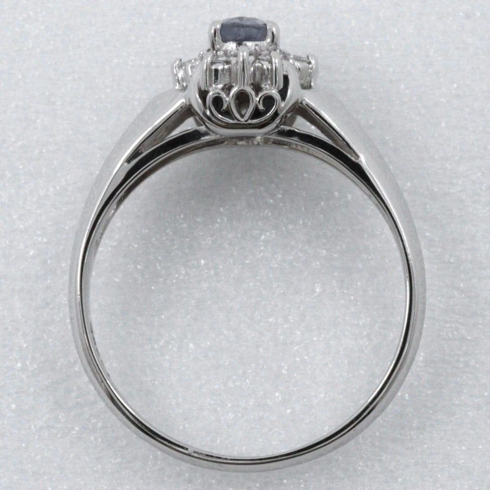 RING PT900PLATINUM/SAPPHIRE/DIAMOND: Ring Pt900Platinum/sapphire/diamond Brand: no brand Type/Style: Ring Material: Pt900Platinum, Main Stone Sapphire/Natural Color: Silver Size: 4.9 US Accessories: None Accessories Notice: W