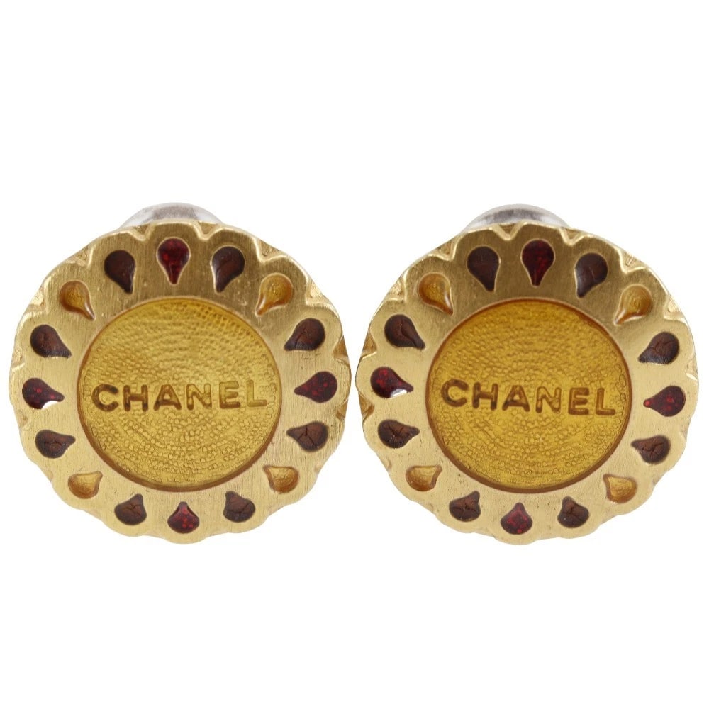 CHANEL FLOWER MOTIF EARRING PLATED GOLD FLOUR (1 of 3)