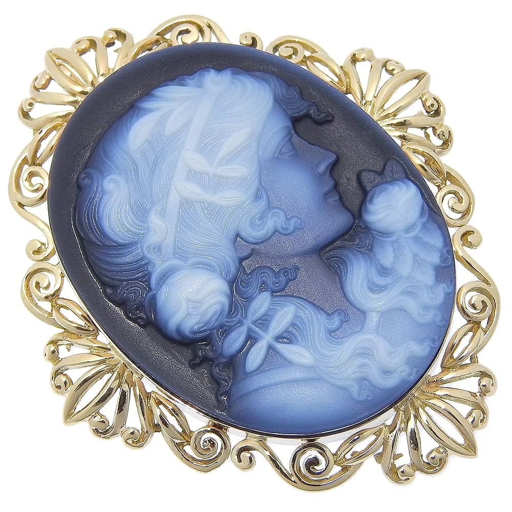 CAMEO BROOCH APA K14 YELLOW GOLD: cameo Brooch APA K14 Yellow Gold Brand: no brand Type/Style: Brooch Material: K14 Yellow Gold, Color: Gold Size: (CM) 50mm x 42mm Accessories: None Accessories Notice: When purchasing pre-