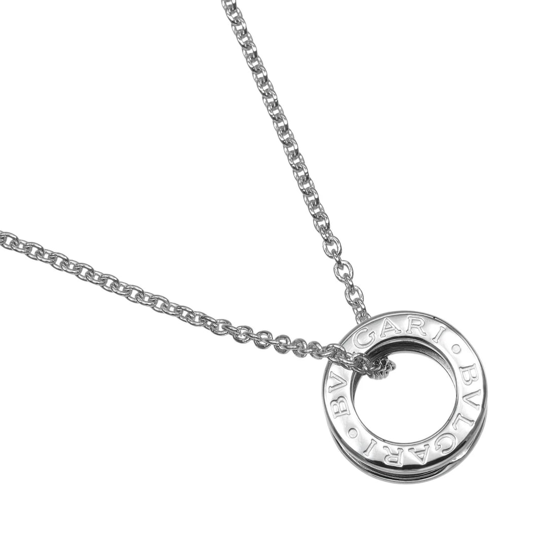 BVLGARI BE ZERO ONE NECKLACE B.ZERO1 K18 WHITE GOLD: BVLGARI Be zero one Necklace B.ZERO1 K18 white gold Brand: BVLGARI Type/Style: Necklace Material: K18 white gold, Color: Silver Size: (CM) Neck around?40.5cm Top?W15mm x H15mm Accessories: None