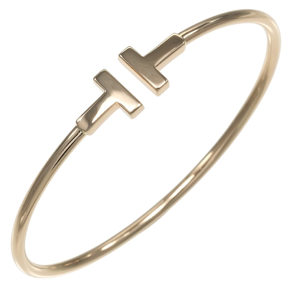 TIFFANY&CO. T WIRE BRACELET DROP K18 PINK GOLD: TIFFANY&Co. T wire Bracelet Drop K18 Pink Gold Brand: TIFFANY&Co. Type/Style: Bracelet Material: K18 Pink Gold, Color: Gold Size: Motif size: 0.4" Tube thickness: 0.1" Drop: 6.1" Accessories: None