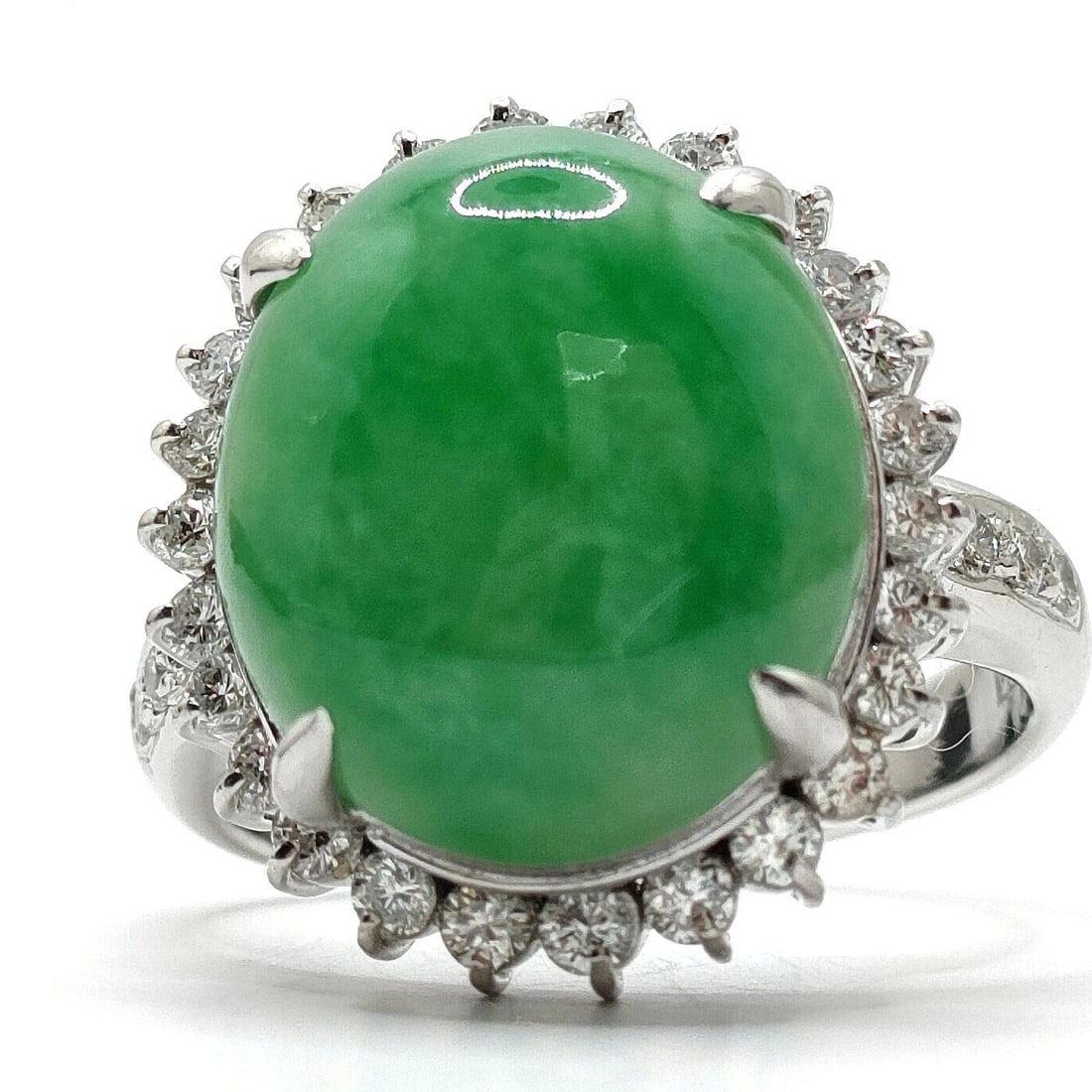 JEWELRY RING NATURAL DIAMOND WHITE GOLD: Jewelry Ring Natural Diamond White Gold Brand: Unbranded Type/Style: Ring Material: Platinum, Main Stone Jade Natural Color: Platinum Size: US 7 Accessories: None Accessories Notice: When