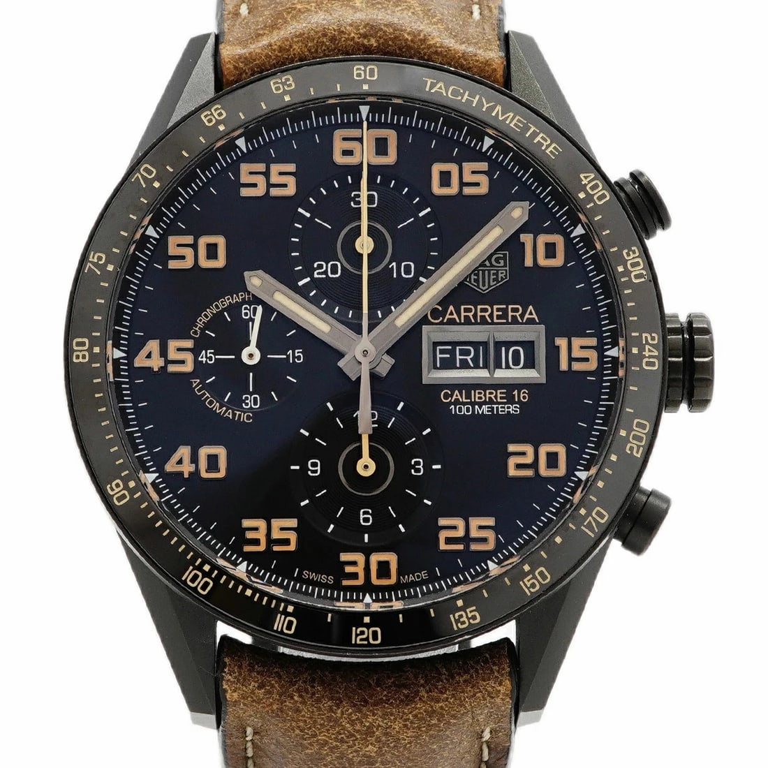 TAG HEUER CARRERA CALIBRE AUTOMATIC LEATHER BLACK WATCH: Tag Heuer Carrera Calibre Automatic Leather Black Watch Brand: TAG HEUER Type/Style: Wristwatch Material: leather Color: Black dial Size: Case size: 43.7mm Wrist size: 20cm Accessories: None <