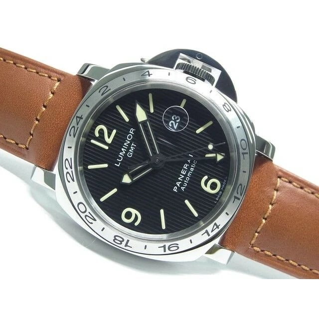 PANERAI LUMINOR GMT REISSUE AUTOMATIC BLACK DIAL WATCH: Panerai Luminor Gmt Reissue Automatic Black Dial Watch Brand: PANERAI Type/Style: Wristwatch Material: Stainless Steel Color: Black dial Size: Case size: 44mm Accessories: None Accessories Notice: