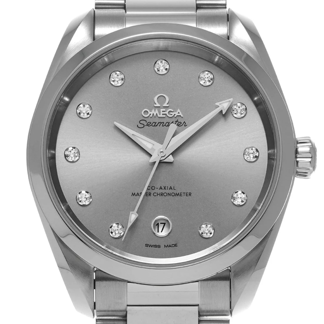 OMEGA SEAMASTER AQUA TERRA CO-AXIAL MASTER CHRONOMETER WATCH: Omega Seamaster Aqua Terra Co-Axial Master Chronometer Watch Brand: OMEGA Type/Style: Wristwatch Material: Stainless Steel Color: grey dial Size: Case size: 38mm Wrist size: Approx. 17.5cm Accesso