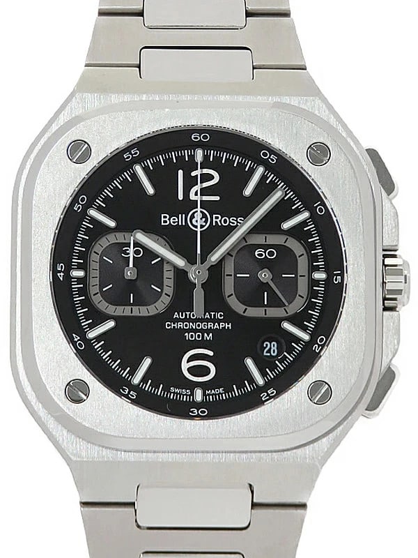 BELL ROSS CHRONO BLACK STEEL AUTOMATIC BLACK WATCH: Bell Ross Chrono Black Steel Automatic Black Watch Brand: BELL&ROSS Type/Style: Wristwatch Material: Stainless Steel Color: Black dial Size: Case size: 42mm Wrist size: 18 cm Accessories: None