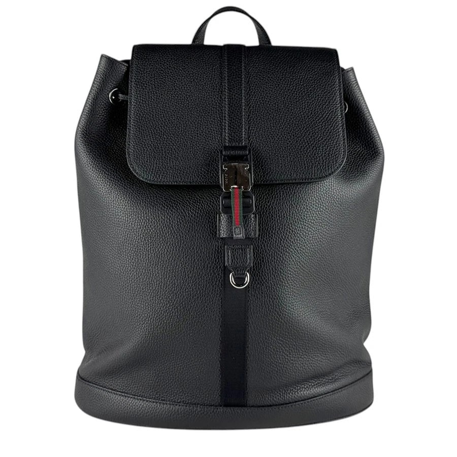 GUCCI SHERRY LINE BACKPACK BLACK LEATHER: GUCCI Sherry Line Backpack Black Leather Brand: GUCCI Type/Style: Backpack Material: Leather Color: Black Size: Size [inch] W:13.4inx D:4.7in Handle Length:7.9in Size [cm] W:34cmx D:12cm Handle Length