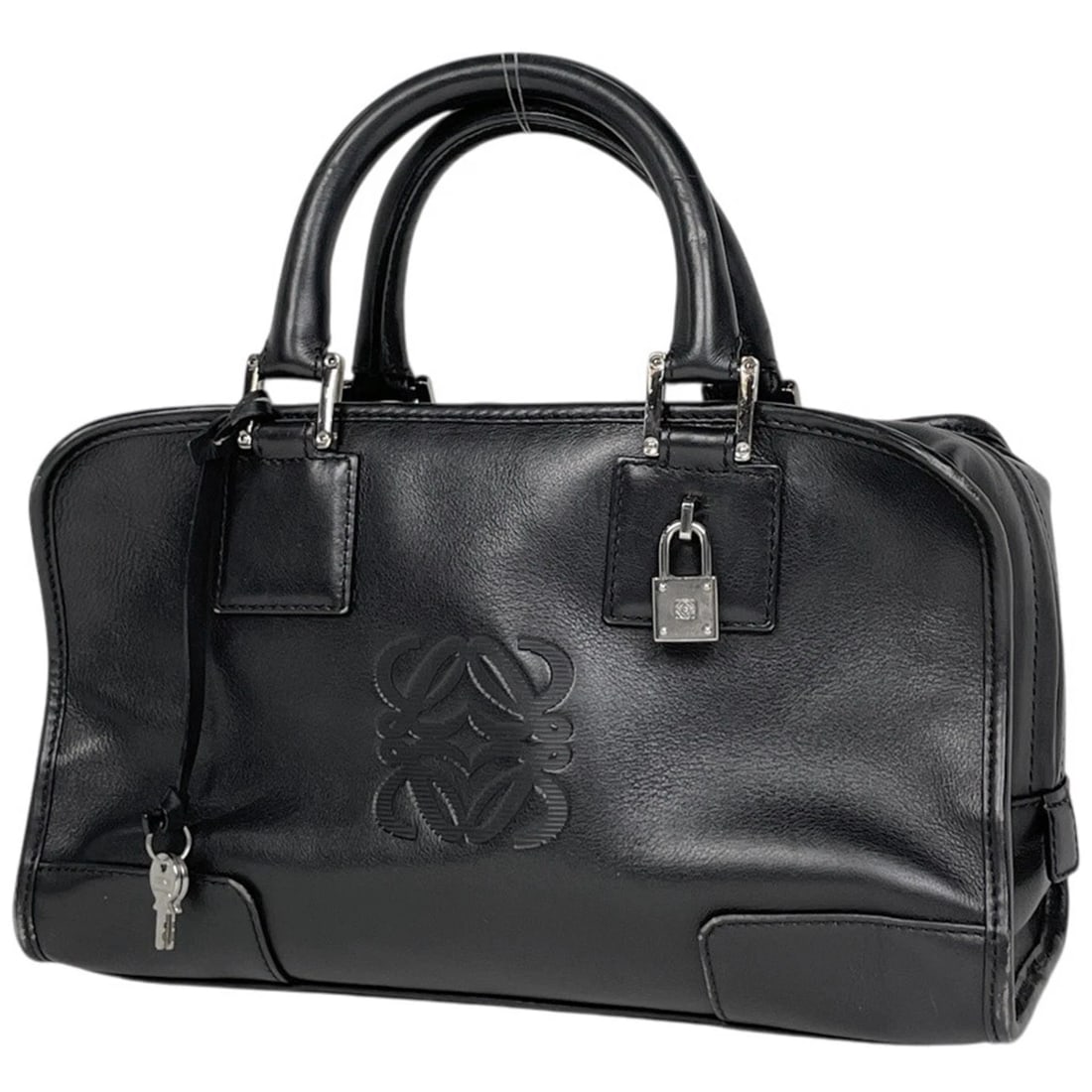 LOEWE AMERICANA 28 ANAGRAM HAND BAG LEATHER BLACK: LOEWE Americana 28 anagram Hand Bag leather Black Brand: LOEWE Type/Style: Hand Bag Material: leather Color: Black Size: Width 29cm(11.4") Height 16.5cm(6.5") Depth 12cm(4.7") Accessories: None