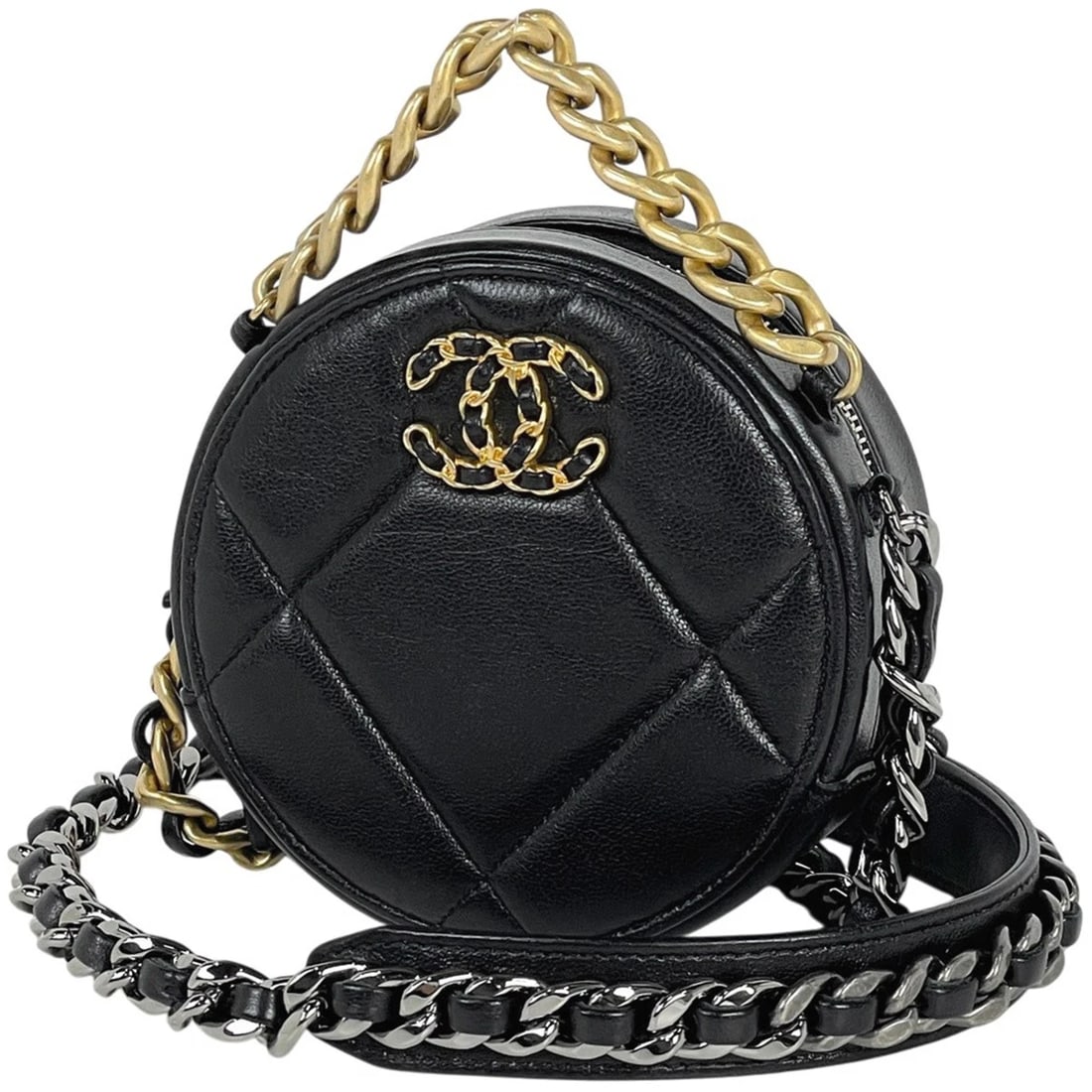 CHANEL CHANEL 19 CHAIN SHOULDER BAG: CHANEL Chanel 19 Chain Shoulder Bag Brand: CHANEL Type/Style: Shoulder Bag Material: leather Color: Black Size: Width (median): 12cm (4.7") Height (median): 12cm (4.7") Depth: 5.5cm (2.2") Accesso