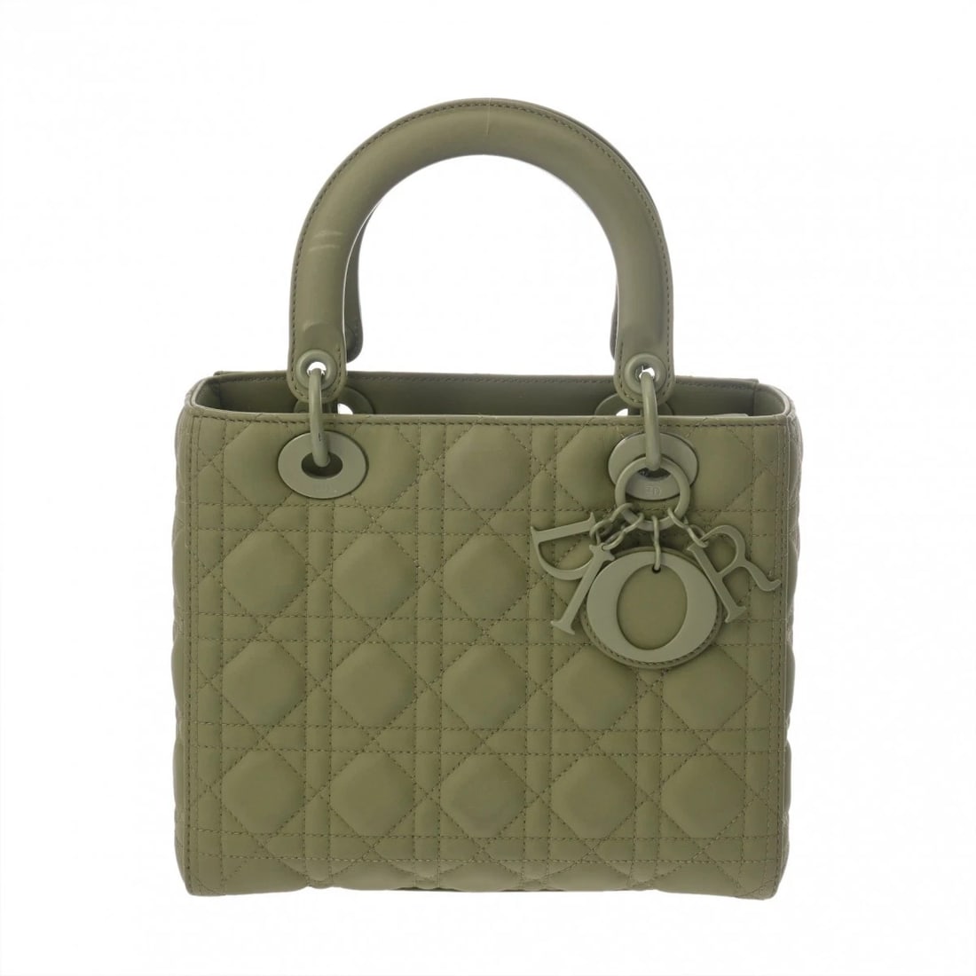 DIOR MEDIUM BAG CANNAGE LAMBSKIN GREEN HANDBAG (1 of 6)