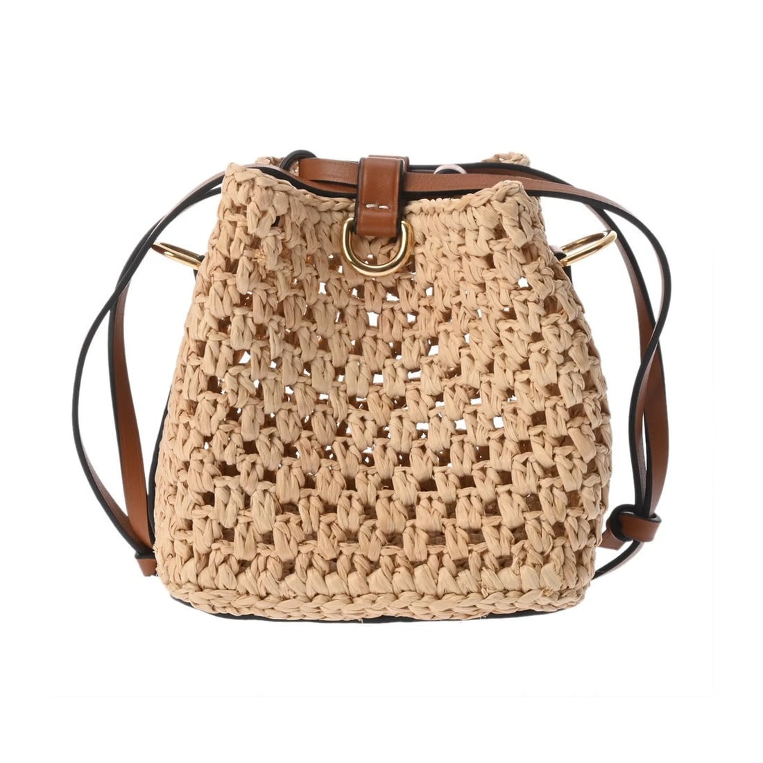 LOUIS VUITTON NOE PURSE RAFFIA/LEATHER NATURAL / TAN SHOULDER BAG (1 of 6)