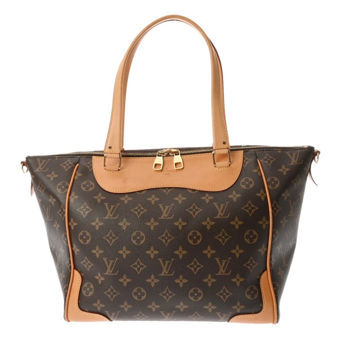 LOUIS VUITTON ESTRELA MM MONOGRAM CANVAS BROWN TOTE BAG: LOUIS VUITTON Estrela MM Monogram canvas Brown Tote Bag Brand: LOUIS VUITTON Type/Style: Tote Bag Material: Monogram canvas Color: Brown ? Gold Metal Size: H:about 11.0inch W:about 12.0inch (Bottom) D