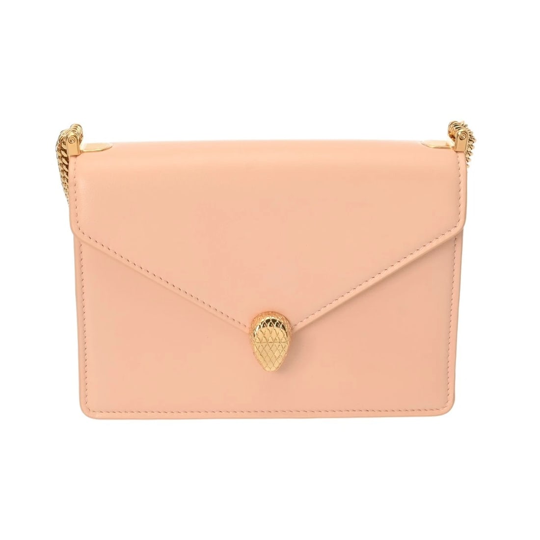 BVLGARI CHAINSHOULDER SERPENTI CALF PINK SHOULDER BAG: BVLGARI ChainShoulder Serpenti calf pink Shoulder Bag Brand: BVLGARI Type/Style: Shoulder Bag Material: calf Color: pink ? Gold Metal Size: H:about 5.3inch W:about 7.5inch D:about 2.4inch Accessor