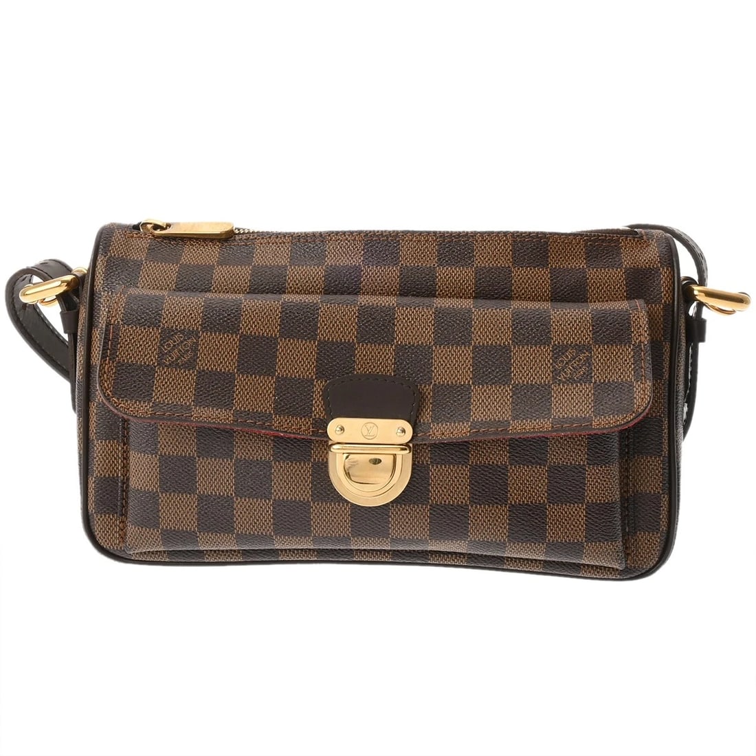 LOUIS VUITTON RAVELLO GM DAMIER CANVAS EBENE SHOULDER BAG: LOUIS VUITTON Ravello GM Damier canvas Ebene Shoulder Bag Brand: LOUIS VUITTON Type/Style: Shoulder Bag Material: Damier canvas Color: Ebene ? Gold Metal Size: H:about 6.1inch W:about 10.2inch D:about