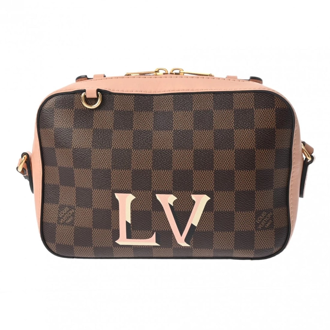 LOUIS VUITTON SANTA MONICA DAMIER CANVAS SHOULDER BAG: LOUIS VUITTON Santa Monica Damier canvas Shoulder Bag Brand: LOUIS VUITTON Type/Style: Shoulder Bag Material: Damier canvas Color: Venus Size: H:about 5.5inch W:about 8.5inch D:about 2.8inch Acces