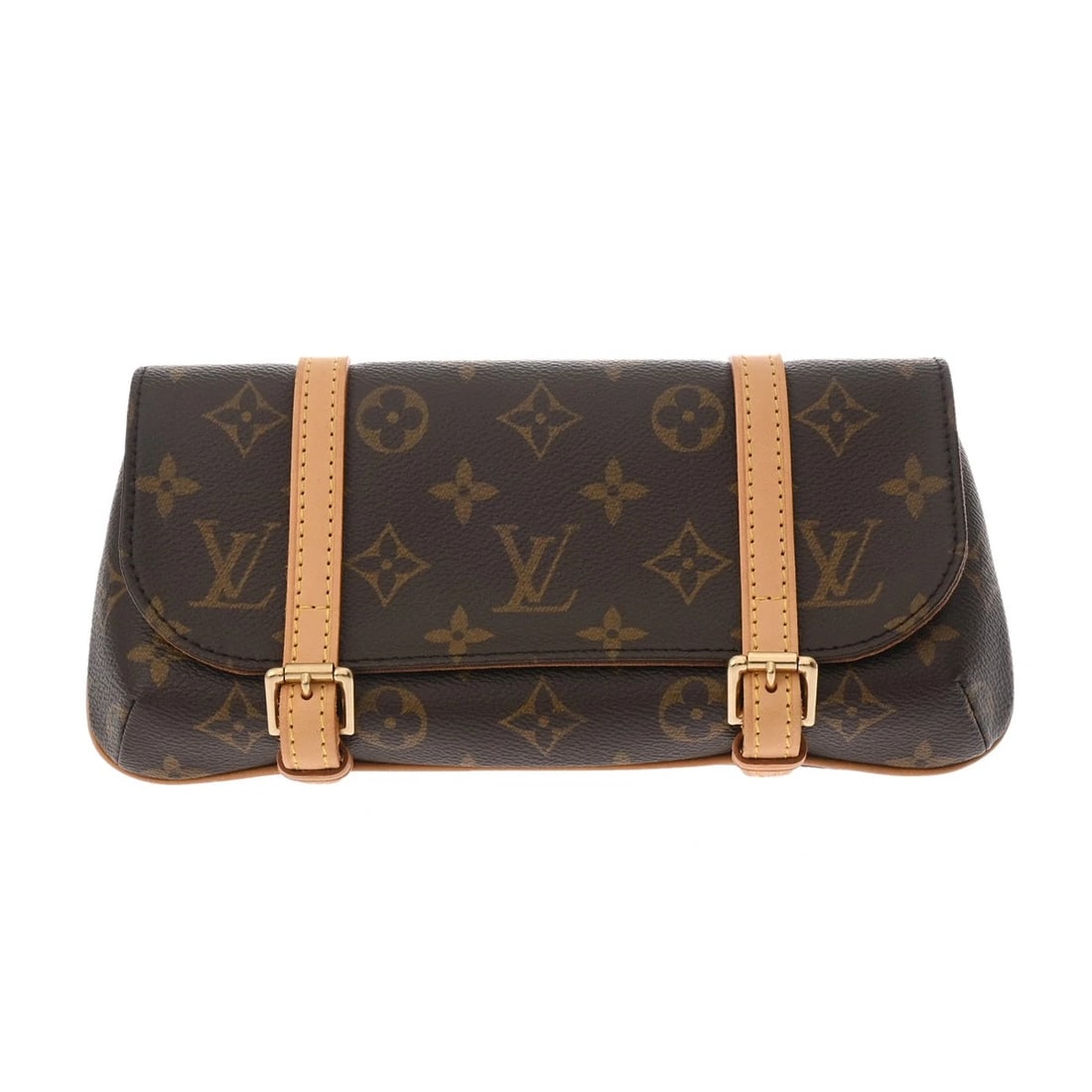 LOUIS VUITTON POCHETTE MARRELL MONOGRAM CANVAS BROWN: LOUIS VUITTON Pochette marrell Monogram canvas Brown Brand: LOUIS VUITTON Type/Style: Shoulder Bag Material: Monogram canvas Color: Brown Size: H:about 4.5inch W:about 9.6inch D:about 1.2inch Acce