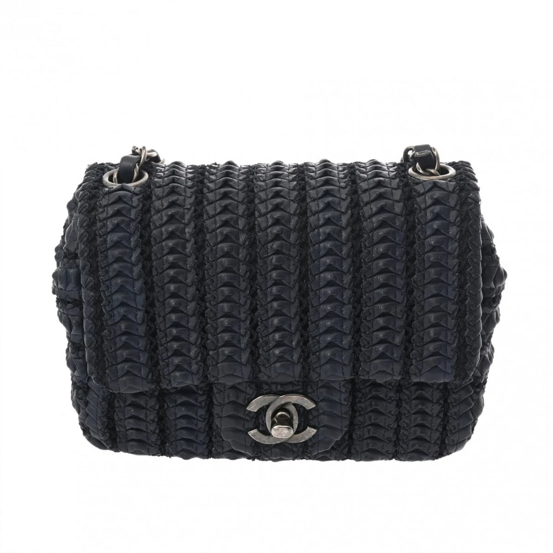 CHANEL MINI CHAINSHOULDER LAMBSKIN NAVY SHOULDER BAG (1 of 6)