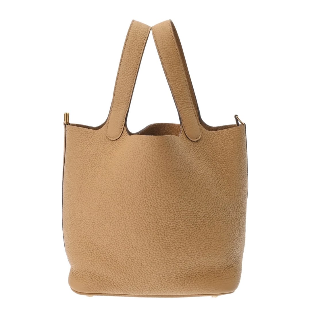 HERMES PICOTIN LOCK MM TAURILLON CLECE HANDBAG: HERMES Picotin Lock MM Taurillon Clece Handbag Brand: HERMES Type/Style: Handbag Material: Taurillon Clece Color: Biscuit ? Gold Metal Size: H:about 8.7inch W:about 8.7inch D:about 6.9inch Accesso
