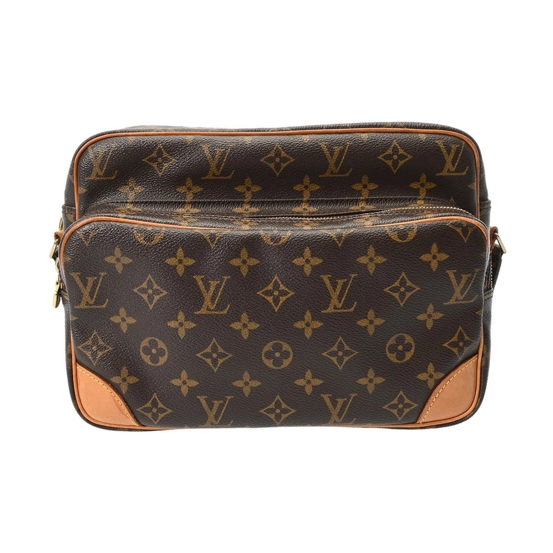 LOUIS VUITTON NILE MONOGRAM CANVAS SHOULDER BAG: LOUIS VUITTON Nile Monogram canvas Shoulder Bag Brand: LOUIS VUITTON Type/Style: Shoulder Bag Material: Monogram canvas Color: Brown Size: H:about 7.7inch (Center) W:about 10.6inch (Bottom) D:about 3.