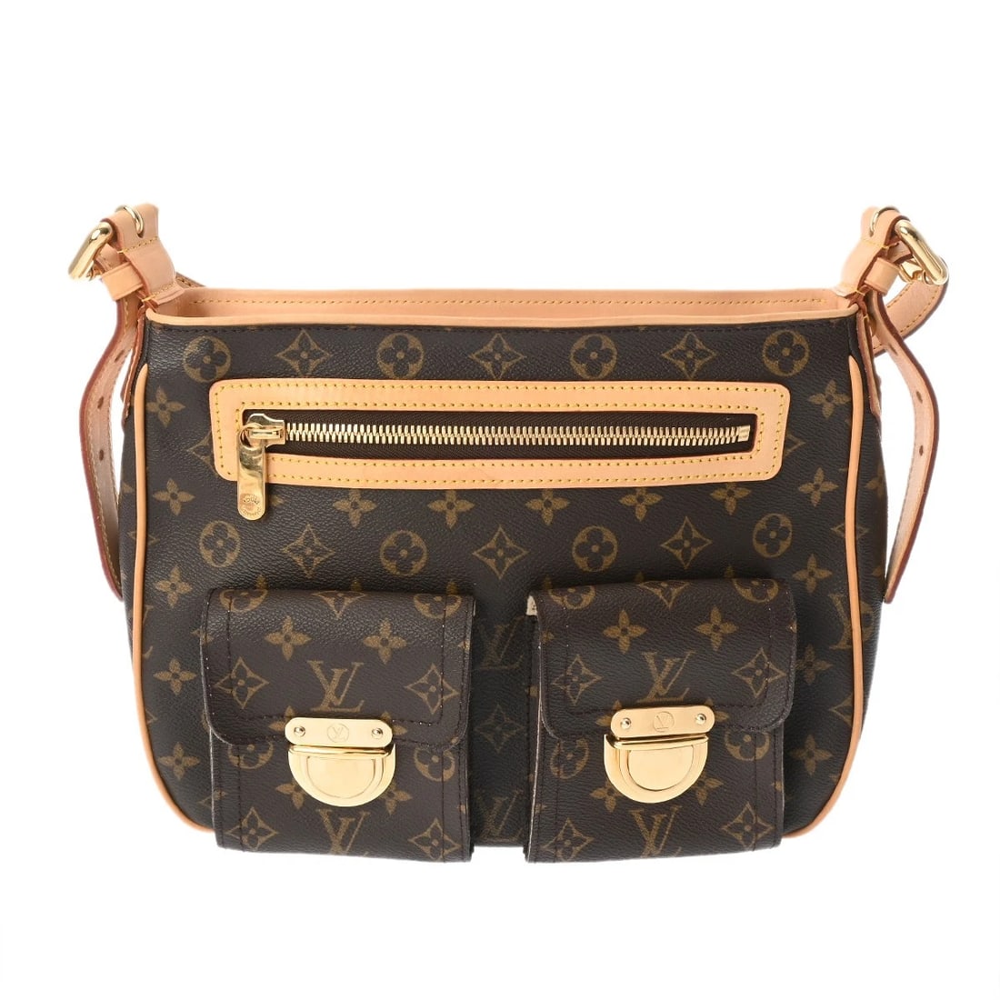 LOUIS VUITTON HUDSON GM MONOGRAM CANVAS SHOULDER BAG: LOUIS VUITTON Hudson GM Monogram canvas Shoulder Bag Brand: LOUIS VUITTON Type/Style: Shoulder Bag Material: Monogram canvas Color: Brown Size: H:about 9.4inch W:about 12.2inch D:about 3.5inch Acc