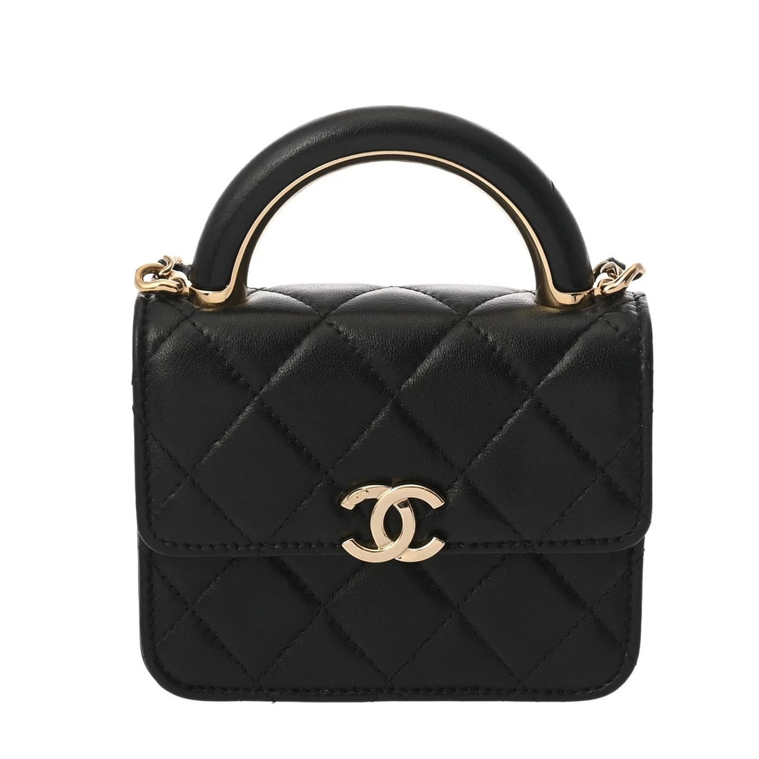 CHANEL CHAIN CLUTCH MATRASSE LAMBSKIN SHOULDER BAG: CHANEL Chain clutch Matrasse lambskin Shoulder Bag Brand: CHANEL Type/Style: Shoulder Bag Material: lambskin Color: black ? Gold Metal Size: H:about 3.9inch W:about 4.7inch D:about 0.8inch Accesso