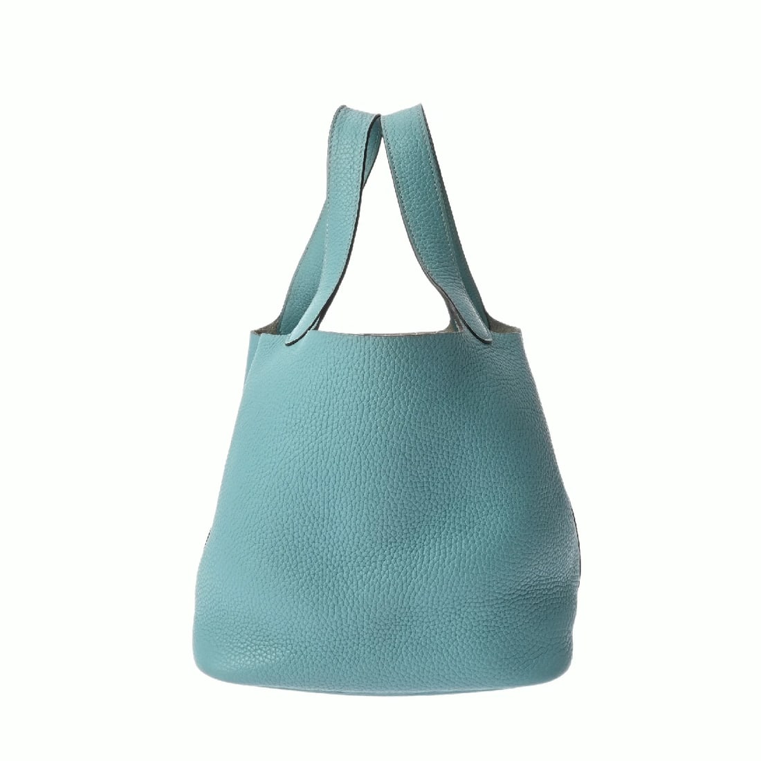 HERMES PICOTIN LOCK MM TAURILLON CLECE HANDBAG: HERMES Picotin Lock MM Taurillon Clece Handbag Brand: HERMES Type/Style: Handbag Material: Taurillon Clece Color: Blue Atoll ? SilverMetal Size: H:about 8.7inch W:about 8.7inch D:about 6.9inch Acc