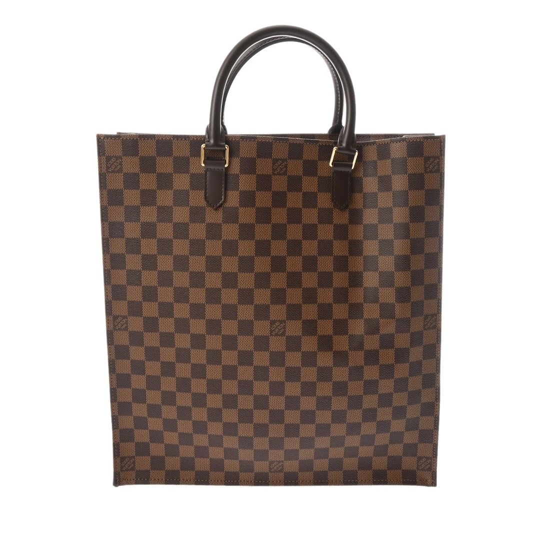 LOUIS VUITTON SAC PLAT DAMIER CANVAS BROWN TOTE BAG: LOUIS VUITTON Sac Plat Damier canvas Brown Tote Bag Brand: LOUIS VUITTON Type/Style: Tote Bag Material: Damier canvas Color: Brown Size: H:about 15.0inch W:about 14.0inch D:about 3.5inch Accessori