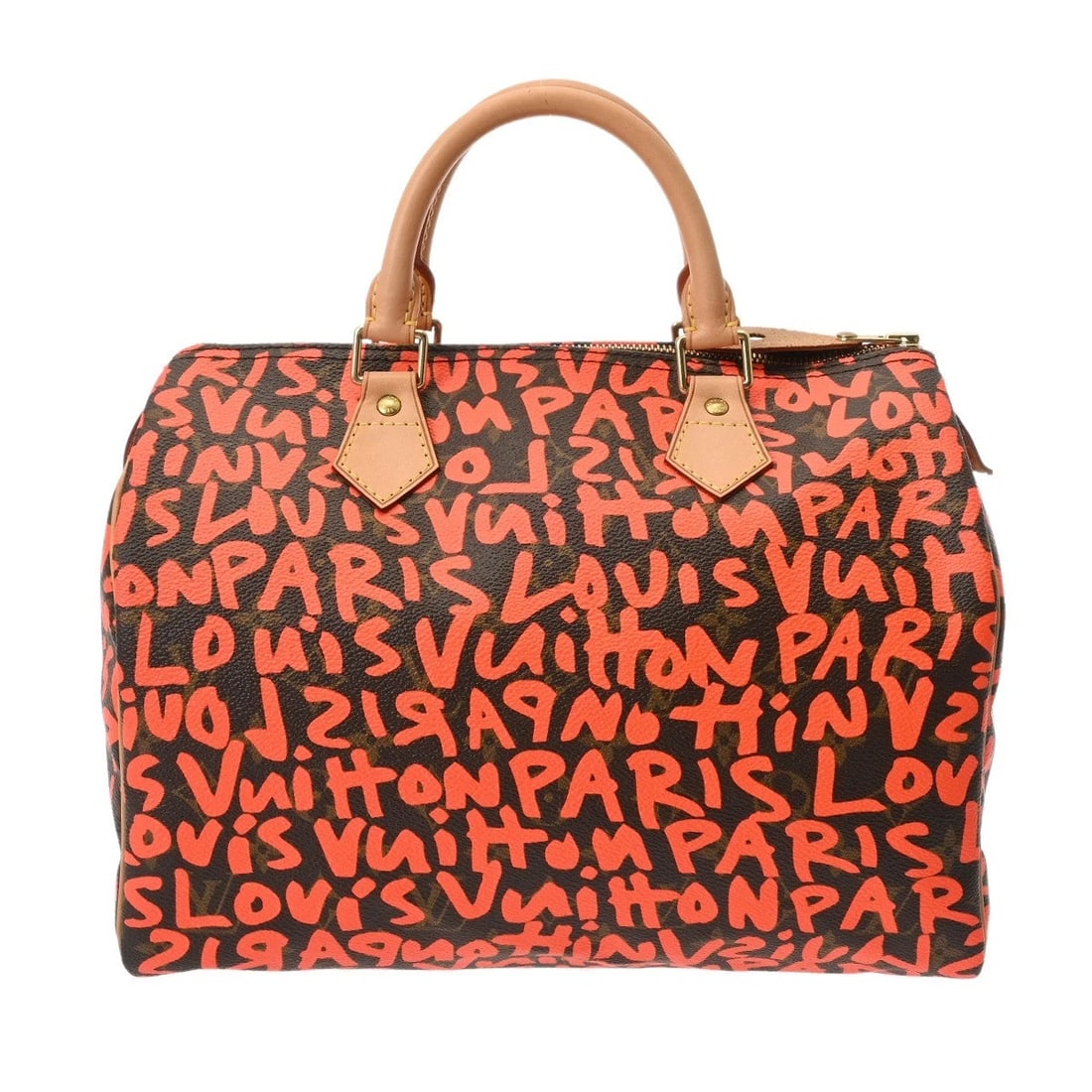 LOUIS VUITTON SPEEDY 30 MONOGRAM GRAFFITI CANVAS: LOUIS VUITTON Speedy 30 Monogram Graffiti Canvas Brand: LOUIS VUITTON Type/Style: Handbag Material: Monogram Graffiti Canvas Color: Orange Size: H:about 8.3inch W:about 11.8inch D:about 6.7inch Ac