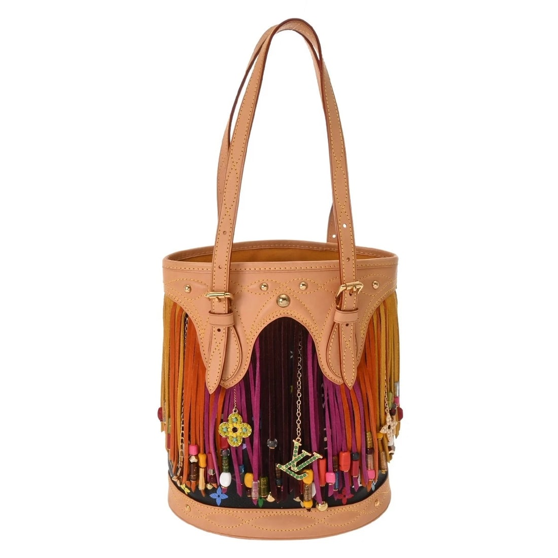 LOUIS VUITTON BUCKET FRANCE MONOGRAM MULTICOLOR HANDBAG: LOUIS VUITTON Bucket france Monogram multicolor Handbag Brand: LOUIS VUITTON Type/Style: Handbag Material: Monogram multicolor Color: Noir Size: H:about 10.2inch W:about 9.1inch (Bottom) D:about 6.3in