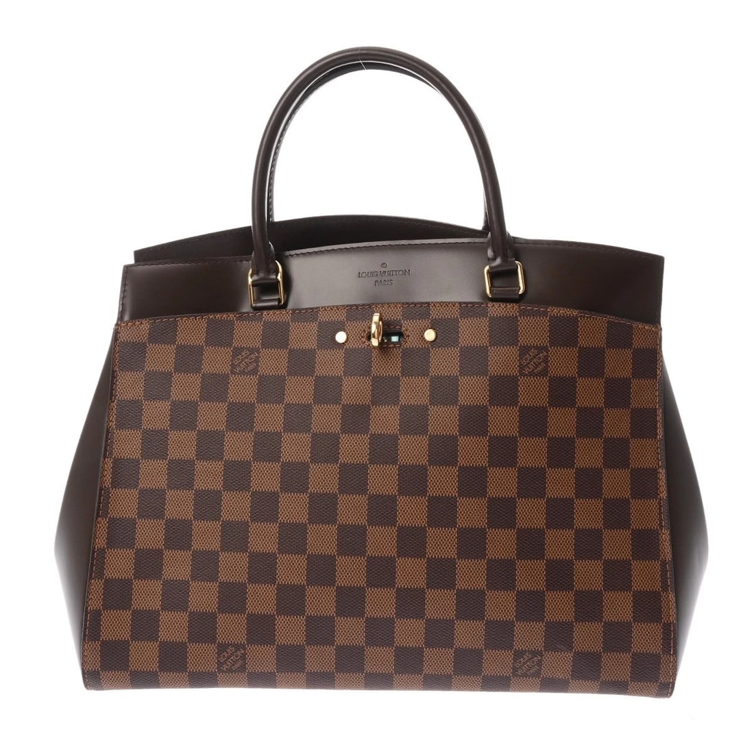 LOUIS VUITTON RIVOLI MM DAMIER CANVAS BROWN HANDBAG: LOUIS VUITTON Rivoli MM Damier canvas Brown Handbag Brand: LOUIS VUITTON Type/Style: Handbag Material: Damier canvas Color: Brown ? Gold Metal Size: H:about 10.6inch (Center) W:about 12.8inch (Bottom)