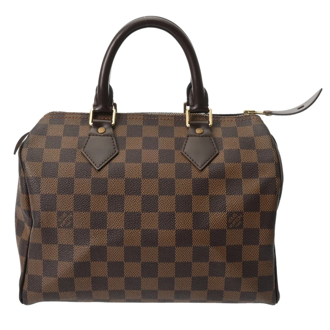 LOUIS VUITTON SPEEDY 25 DAMIER DAMIER CANVAS EBENE HANDBAG: LOUIS VUITTON Speedy 25 Damier Damier canvas Ebene Handbag Brand: LOUIS VUITTON Type/Style: Handbag Material: Damier canvas Color: Ebene Size: H:about 7.5inch W:about 9.8inch D:about 5.9inch Acces