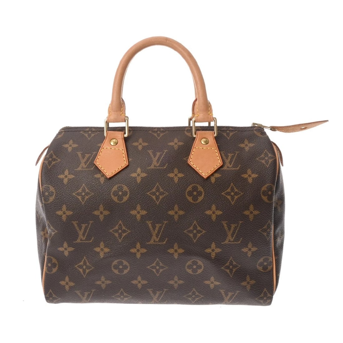 LOUIS VUITTON SPEEDY 25 MONOGRAM CANVAS BROWN HANDBAG: LOUIS VUITTON Speedy 25 Monogram canvas Brown Handbag Brand: LOUIS VUITTON Type/Style: Handbag Material: Monogram canvas Color: Brown Size: H:about 7.1inch W:about 9.8inch D:about 5.5inch Accessor