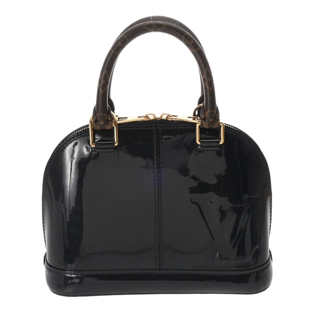 LOUIS VUITTON ALMA BB MONOGRAM VERNIS MARINE HANDBAG: LOUIS VUITTON Alma BB Monogram Vernis Marine Handbag Brand: LOUIS VUITTON Type/Style: Handbag Material: Vernis Color: Marine Size: H:about 6.9inch W:about 9.1inch D:about 4.3inch Accessories: None