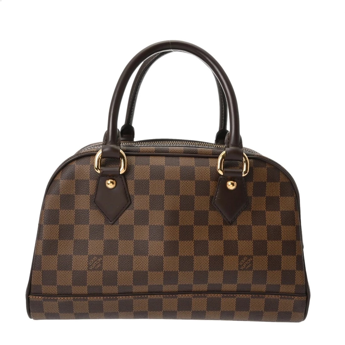 LOUIS VUITTON DUOMO DAMIER CANVAS EBENE HANDBAG: LOUIS VUITTON Duomo Damier canvas Ebene Handbag Brand: LOUIS VUITTON Type/Style: Handbag Material: Damier canvas Color: Ebene Size: H:about 7.9inch W:about 12.4inch D:about 5.9inch Accessories: No