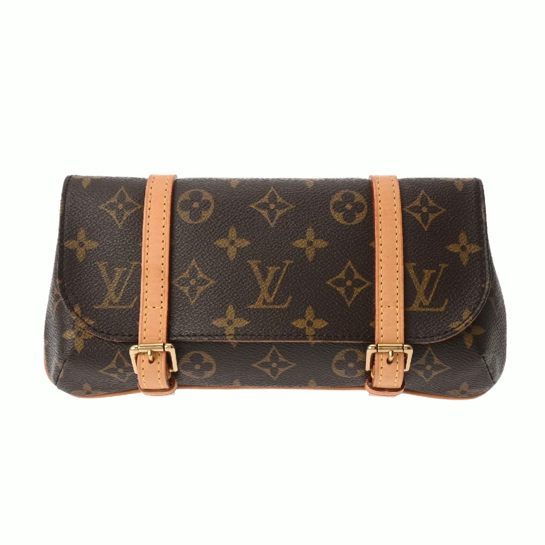 LOUIS VUITTON POCHETTE MARRELL MONOGRAM CANVAS BROWN: LOUIS VUITTON Pochette marrell Monogram canvas Brown Brand: LOUIS VUITTON Type/Style: Shoulder Bag Material: Monogram canvas Color: Brown Size: H:about 4.5inch W:about 9.6inch D:about 1.2inch Acce