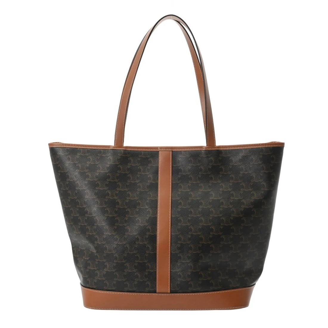 CELINE MEDIUM HIPPO TAN TOTE BAG: CELINE Medium Hippo Tan Tote Bag Brand: CELINE Type/Style: Tote Bag Material: Triomphe canvas/calf Color: Tan ? Gold Metal Size: H:about 12.0inch W:about 12.2inch D:about 6.5inch Accessories: None