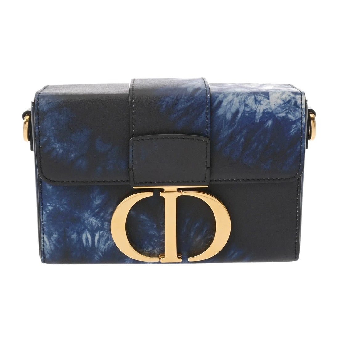 DIOR BOX MINI BAG LEATHER BLUE-BLACK SHOULDER BAG: Dior Box Mini Bag leather blue-black Shoulder Bag Brand: Dior Type/Style: Shoulder Bag Material: leather Color: blue-black ? Gold Metal Size: H:about 4.5inch W:about 6.9inch (Bottom) D:about 2.2inch (