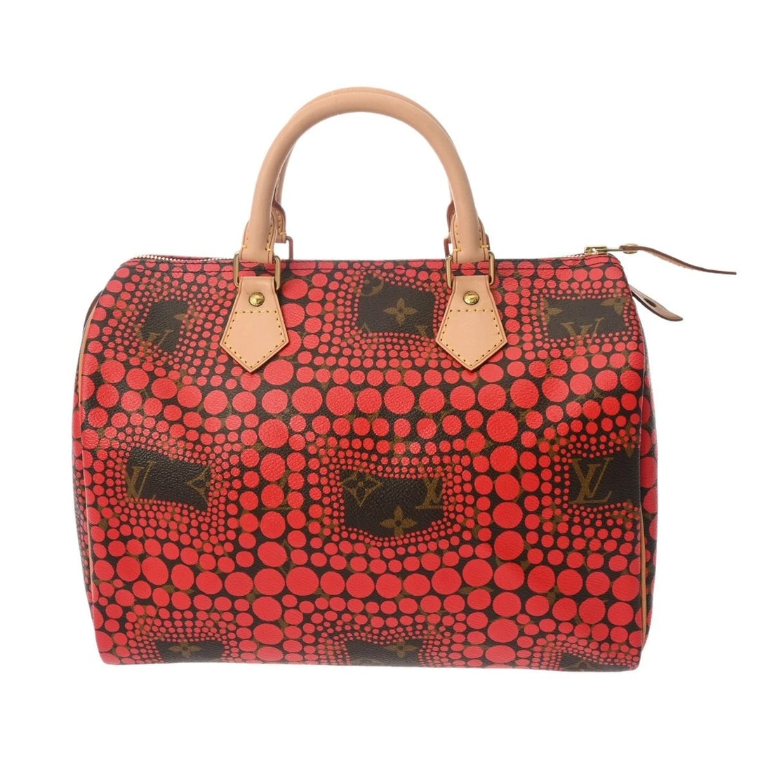 LOUIS VUITTON SPEEDY 30 YAYOI KUSAMA MONOGRAM PUMPKIN: LOUIS VUITTON Speedy 30 Yayoi Kusama Monogram pumpkin Brand: LOUIS VUITTON Type/Style: Handbag Material: Monogram canvas Color: Rouge Size: H:about 8.7inch W:about 11.8inch D:about 6.7inch Accesso