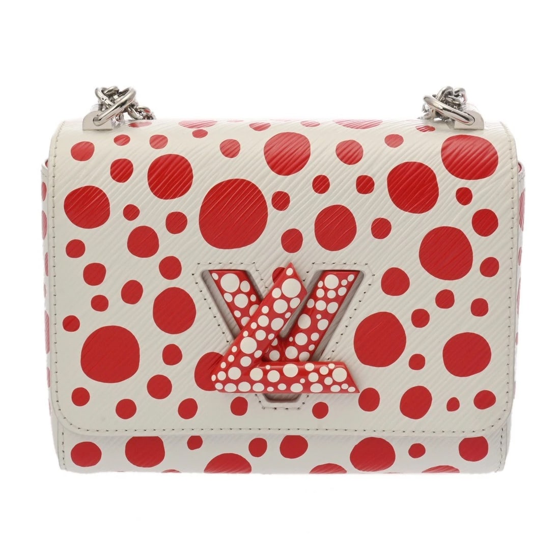 LOUIS VUITTON LVXYK TWIST PM EPI INFINITY DOT RED / WHITE: LOUIS VUITTON LVxYK Twist PM Epi Infinity Dot Red / white Brand: LOUIS VUITTON Type/Style: Shoulder Bag Material: Epi Leather Color: Red / white ? SilverMetal Size: H:about 5.7inch W:about 7.3inch D:a