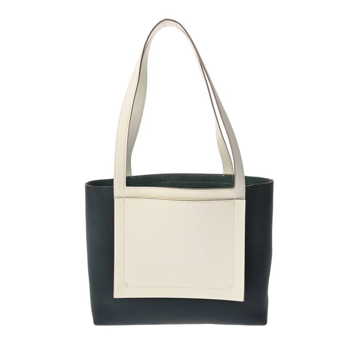 HERMES CABASSERIE 31 TAURILLON CLECE VERT CYPRESS/MUSHROOM TOTE BAG: HERMES Cabasserie 31 Taurillon Clece Vert Cypress/Mushroom Tote Bag Brand: HERMES Type/Style: Tote Bag Material: Taurillon Clece Color: Vert Cypress/Mushroom Size: H:about 9.8inch W:about 11.8inch (Bo