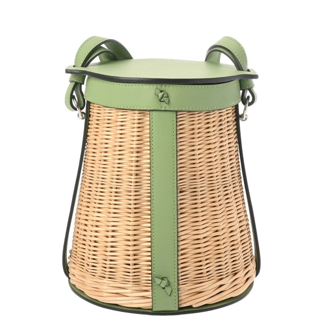 HERMES FARMING PICNIC RATTAN/VAUX SWIFT NATURAL/VERT SHOULDER BAG (1 of 6)